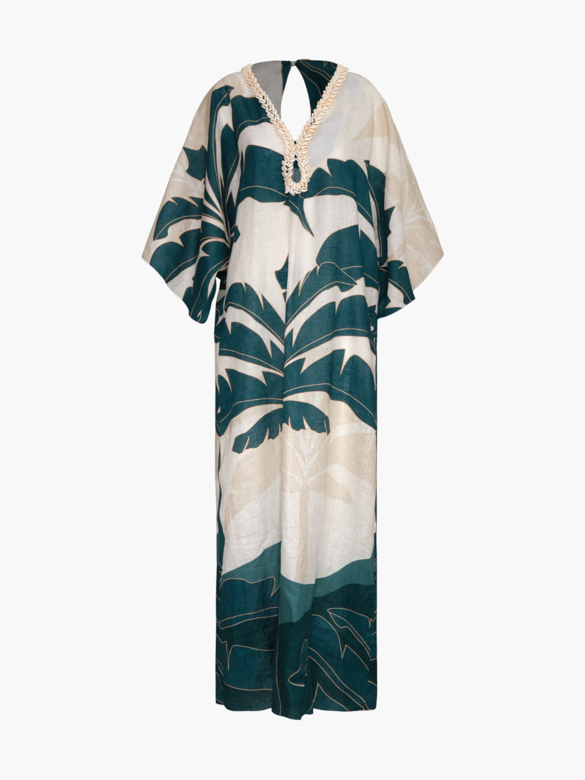 Andina Hand Embroidered Linen Tunic | Aquamarine Palms Andina Hand Embroidered Linen Tunic | Aquamarine Palms - Fashionkind