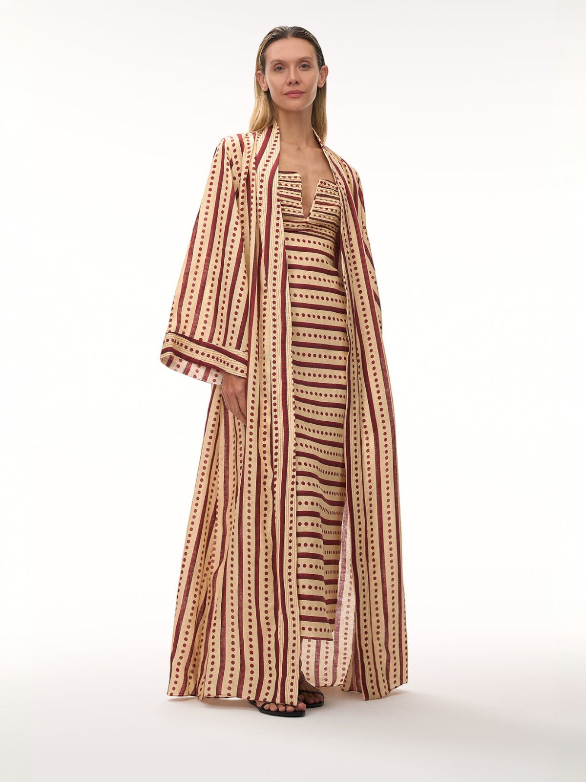 Antigüa Linen Midi Dress | Red Stripes Antigüa Linen Midi Dress | Red Stripes