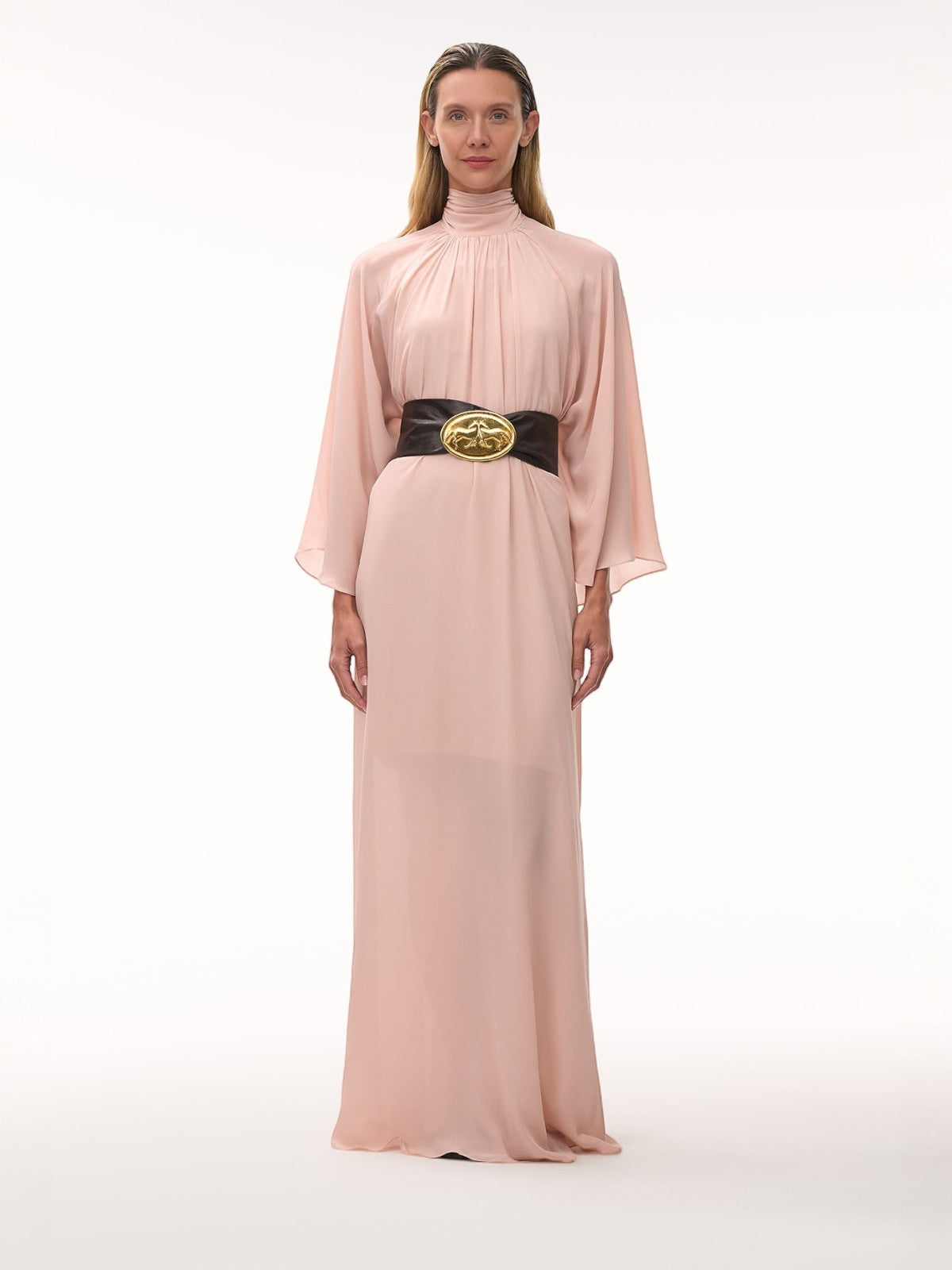 Boho Crepe Chine Maxi Dress | Dust Pink Boho Crepe Chine Maxi Dress | Dust Pink