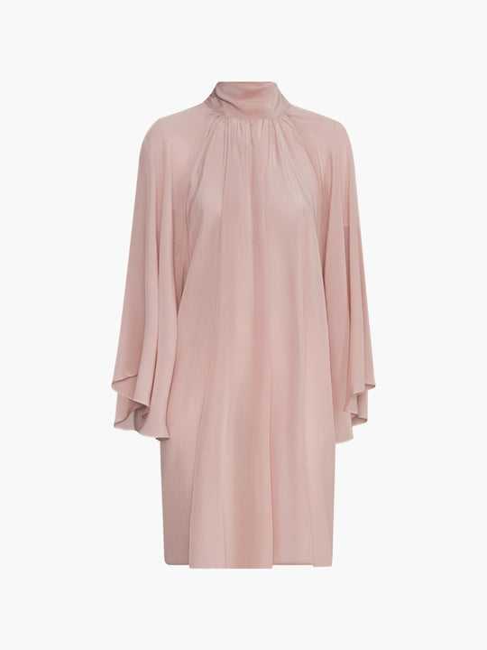 Boho Crepe Chine Mini Dress | Dust Pink