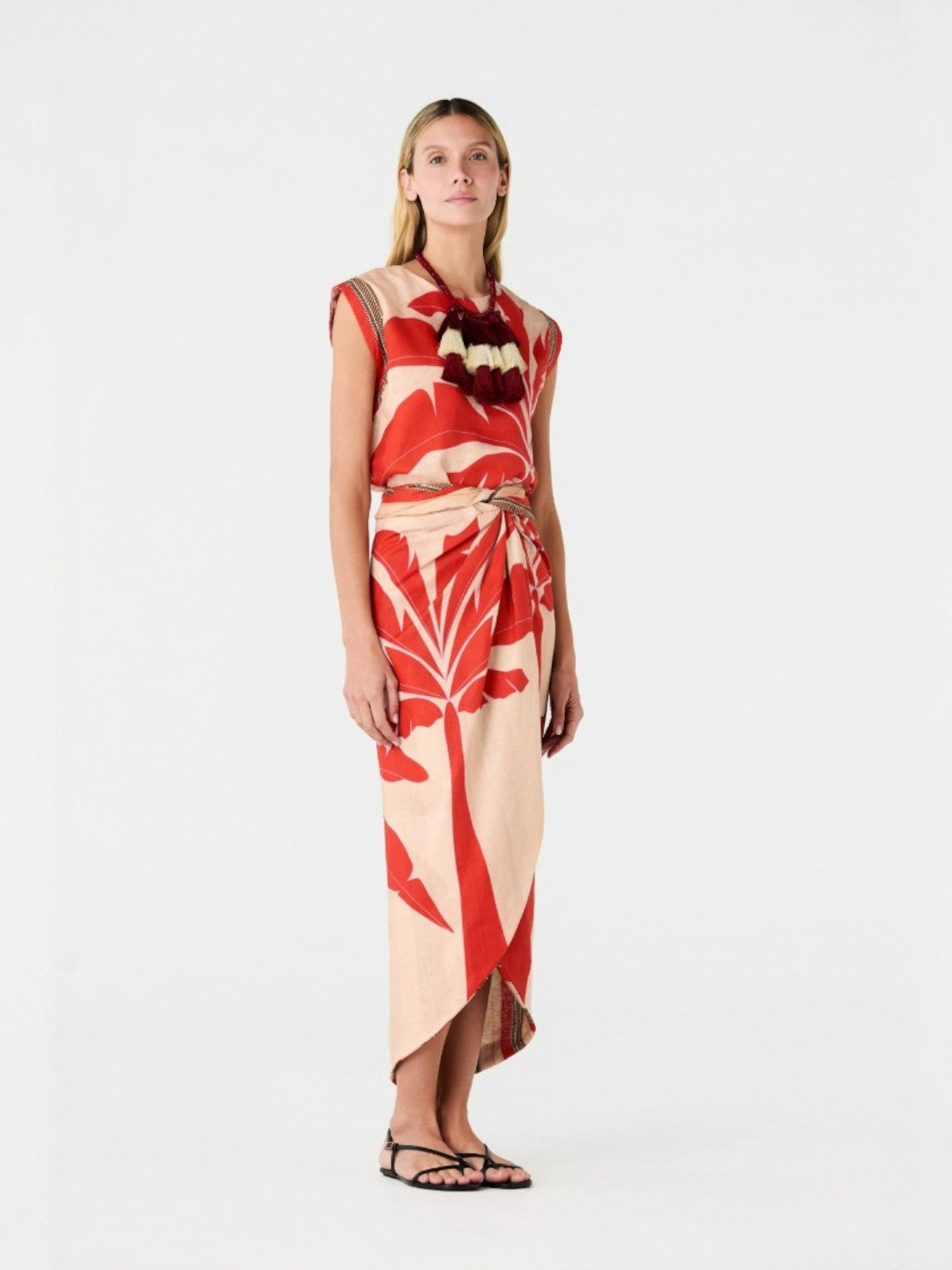 Capurgana Linen Wrap Skirt | Orange Palms Capurgana Linen Wrap Skirt | Orange Palms - Fashionkind