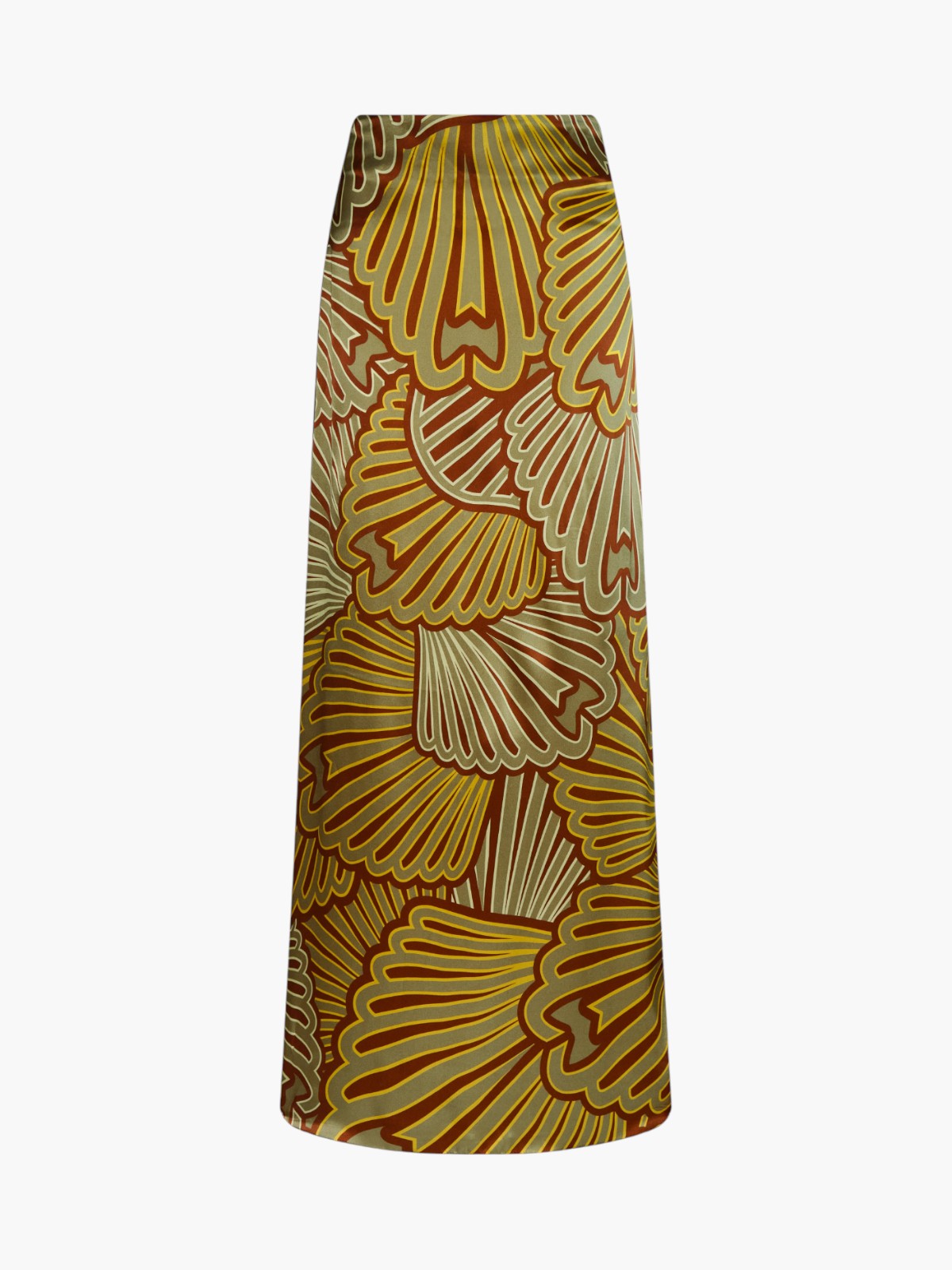 Carlota Satin Silk Maxi Skirt | Yellow Intricate Shells Carlota Satin Silk Maxi Skirt | Yellow Intricate Shells