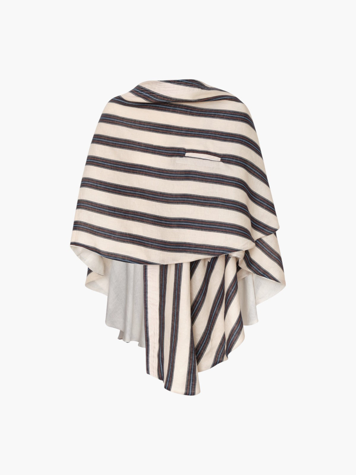 Cavalo Embroidered Linen Poncho | Ivory and Navy Cavalo Embroidered Linen Poncho | Ivory and Navy - Fashionkind