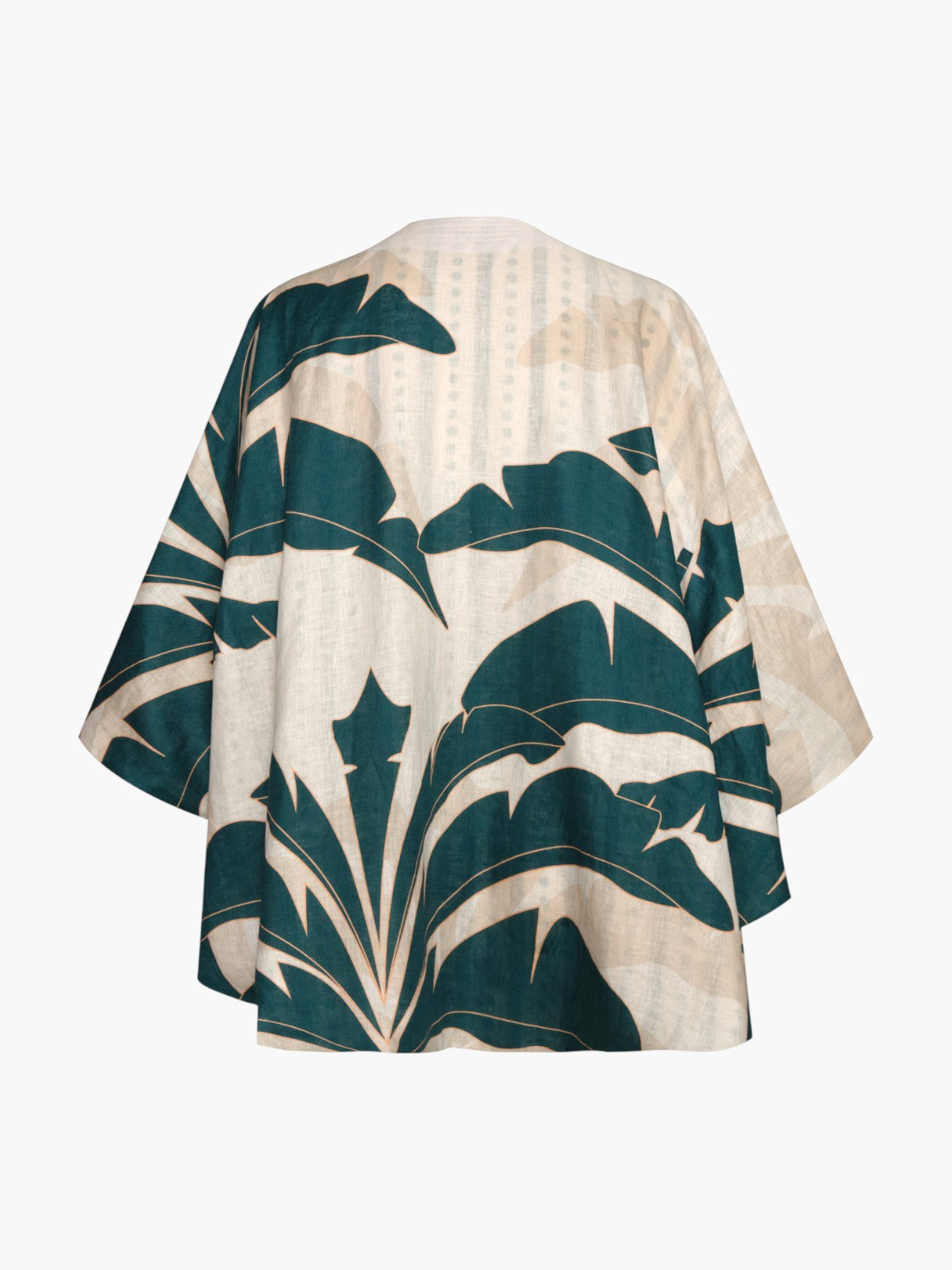Cavalo Linen Poncho | Aquamarine Palms/Green Stripes Cavalo Linen Poncho | Aquamarine Palms/Green Stripes