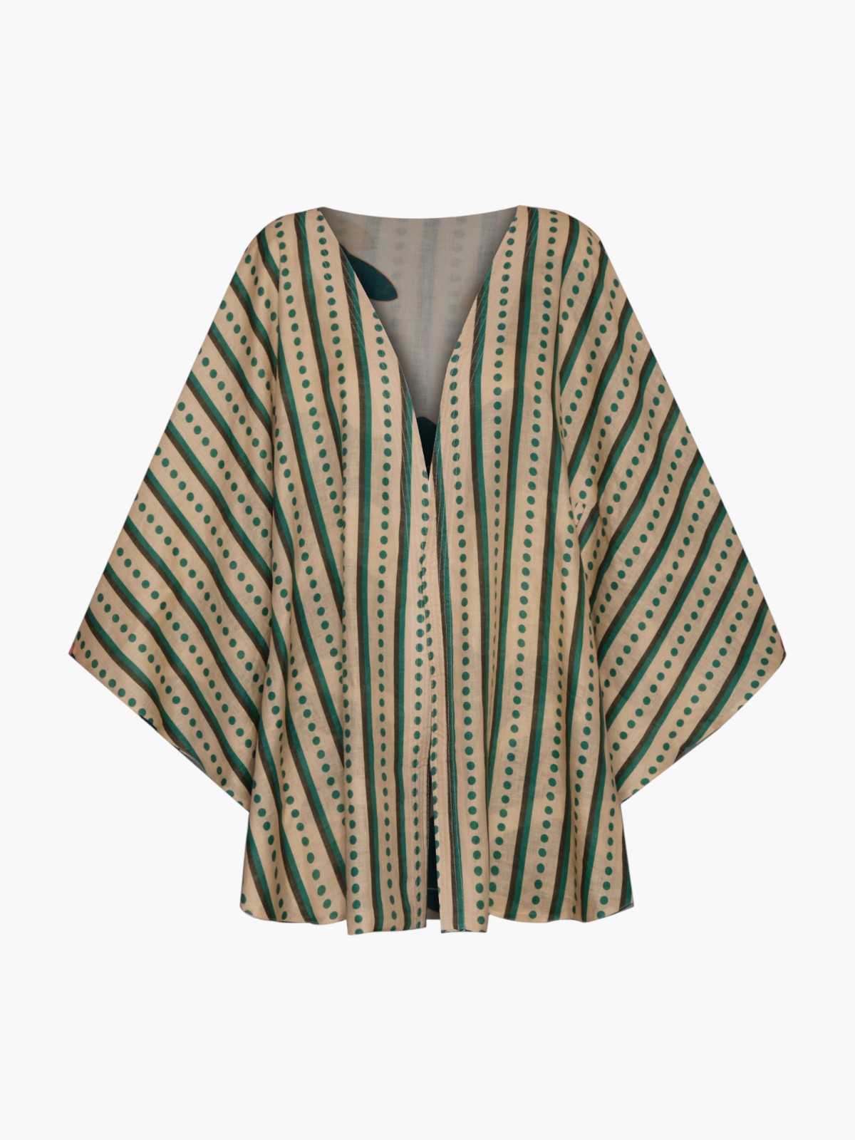 Cavalo Linen Poncho | Aquamarine Palms/Green Stripes Cavalo Linen Poncho | Aquamarine Palms/Green Stripes