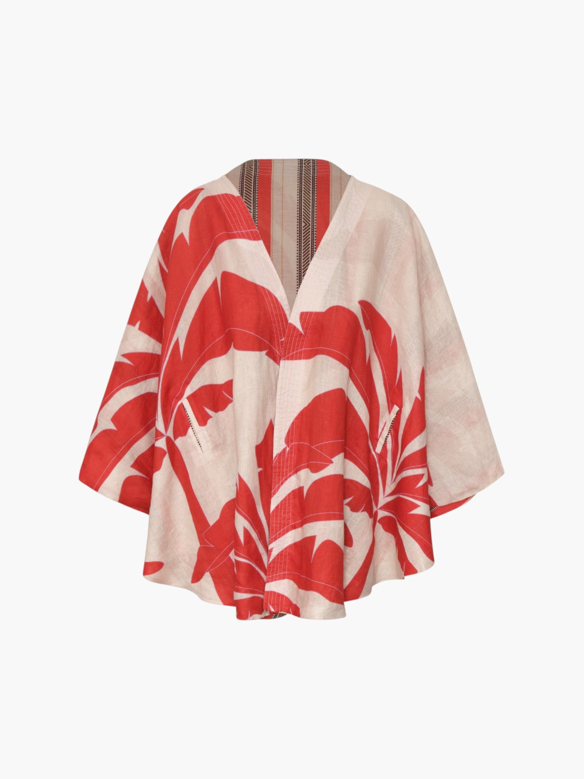 Cavalo Linen Poncho | Orange Palms Cavalo Linen Poncho | Orange Palms - Fashionkind