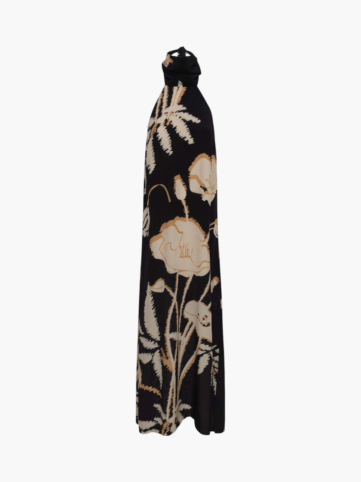 Costa Pacifica Crepe Chine Dress | Black/Beige Gladiolos