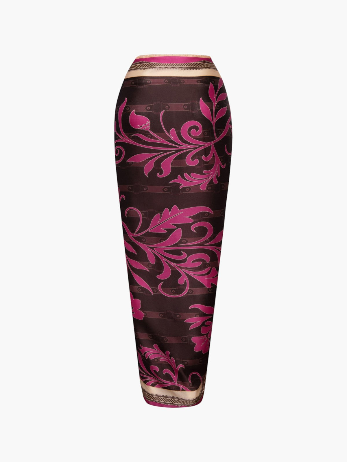 De La Falaise Cotton Silk Sarong | Fuchsia Flowers De La Falaise Cotton Silk Sarong | Fuchsia Flowers - Fashionkind