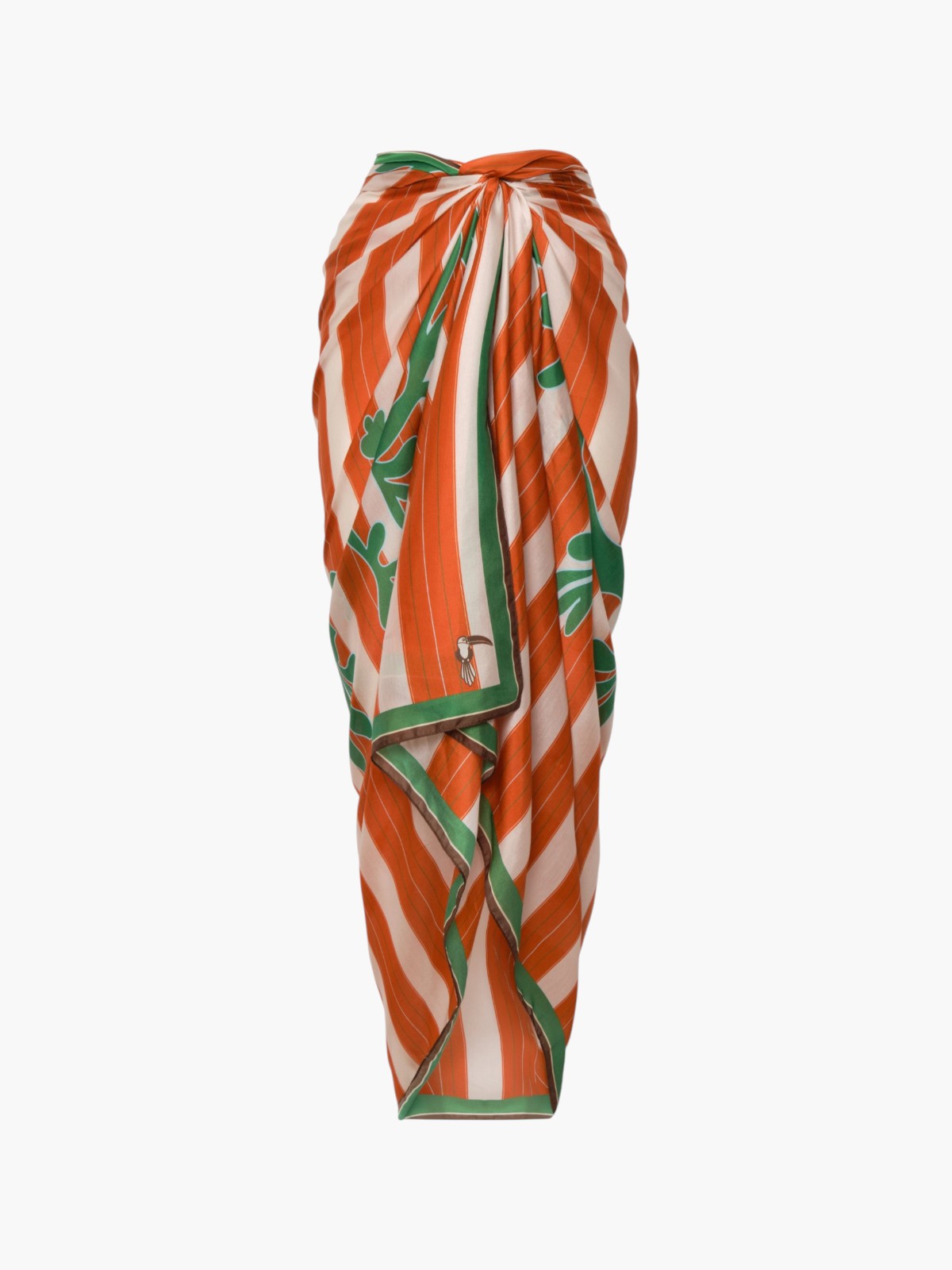 De La Falaise Cotton Silk Sarong | Green Solana Shield De La Falaise Cotton Silk Sarong | Green Solana Shield - Fashionkind