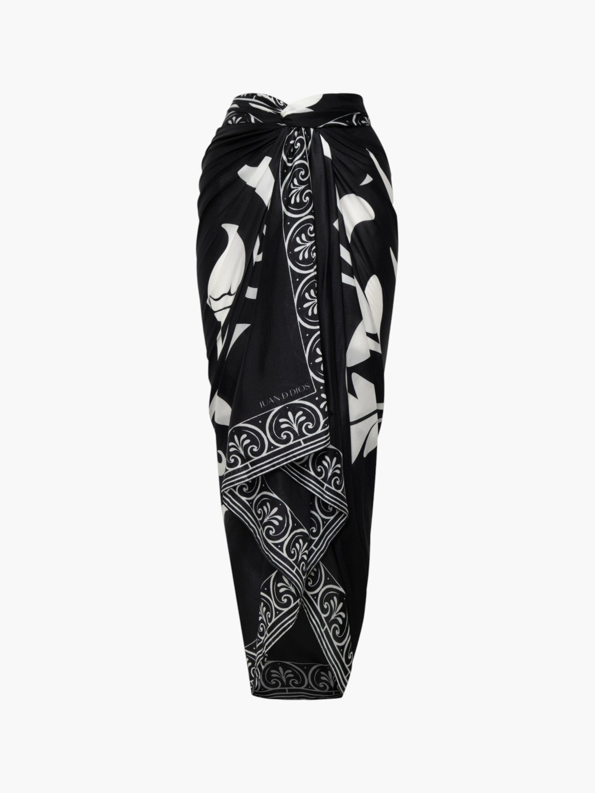 De La Falaise Cotton Silk Sarong | Ivory Flowers De La Falaise Cotton Silk Sarong | Ivory Flowers - Fashionkind