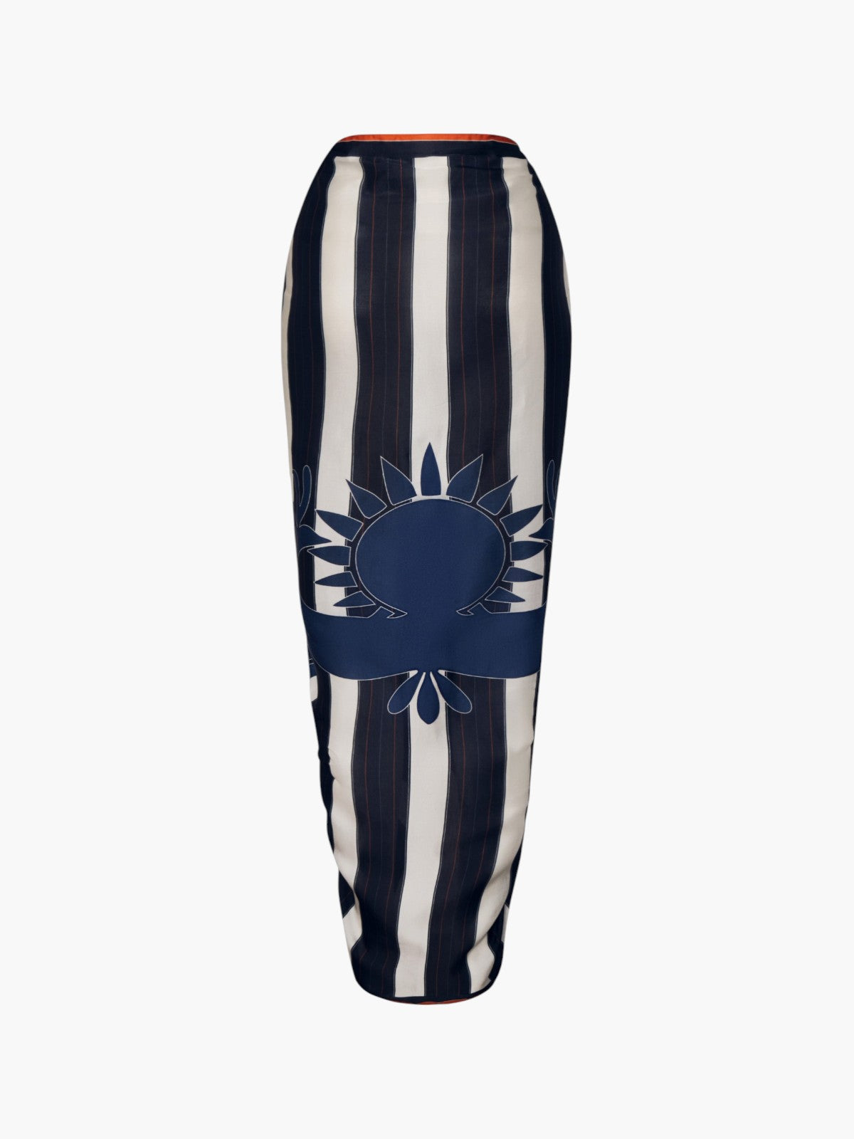 De La Falaise Cotton Silk Sarong | Navy Solana Shield De La Falaise Cotton Silk Sarong | Navy Solana Shield - Fashionkind