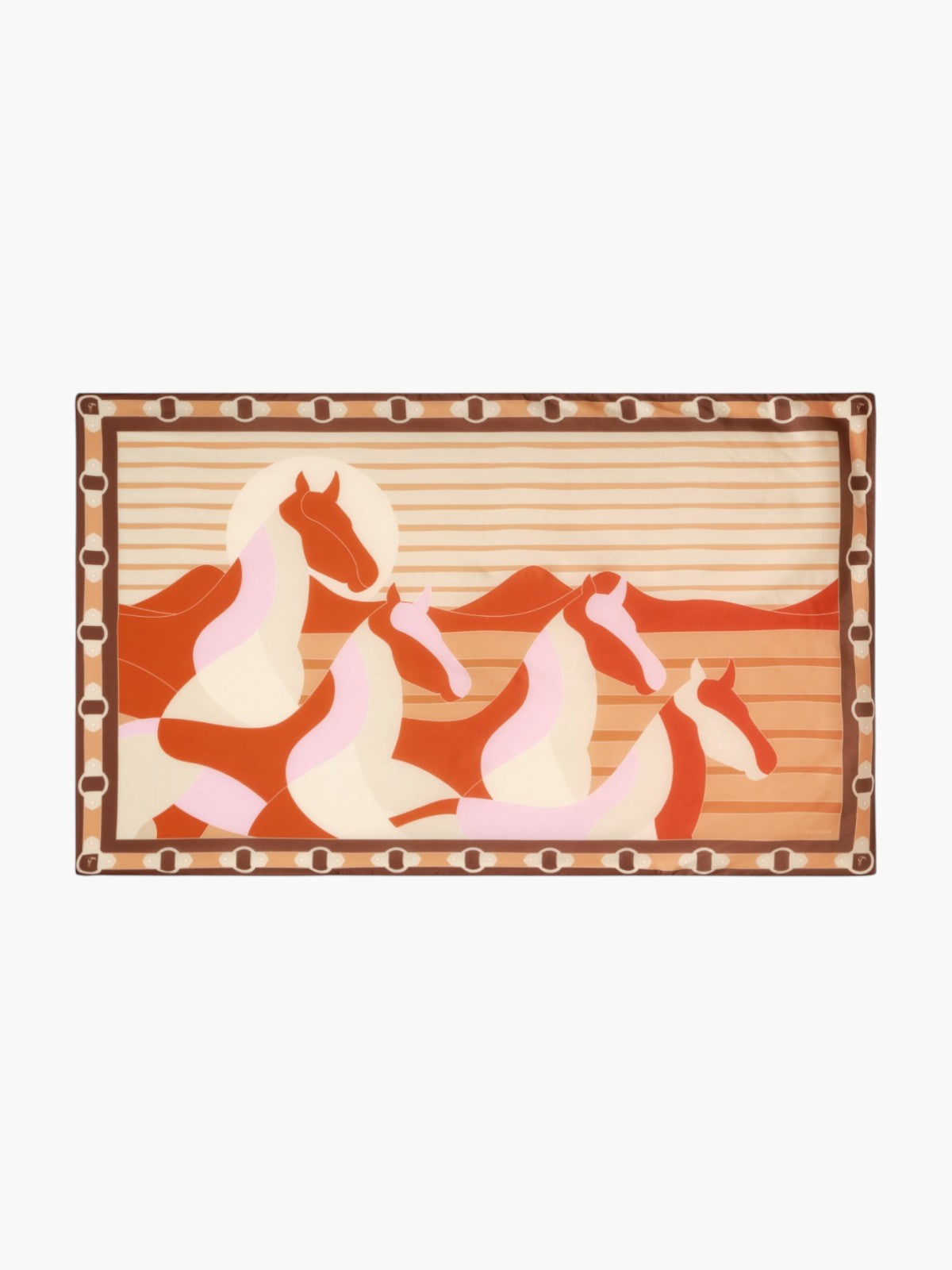 De La Falaise Cotton Silk Sarong | Orange Horses De La Falaise Cotton Silk Sarong | Orange Horses - Fashionkind