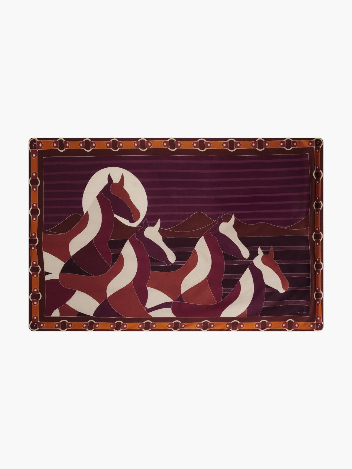 De La Falaise Cotton Silk Sarong | Purple Horses De La Falaise Cotton Silk Sarong | Purple Horses