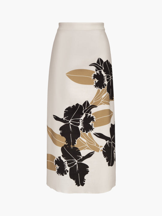 El Carmen Cotton Midi Skirt | Black Orchids