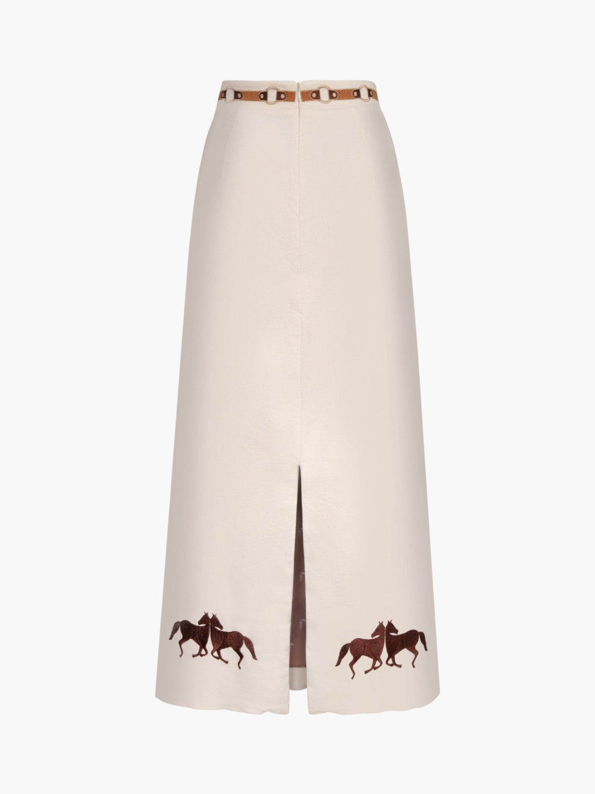 El Carmen Embroidered Canvas Midi Skirt | Ivory El Carmen Embroidered Canvas Midi Skirt | Ivory