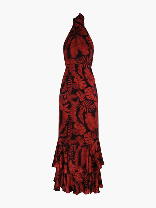 El Rocio Jacquard Maxi Dress | Cherry Rainforest