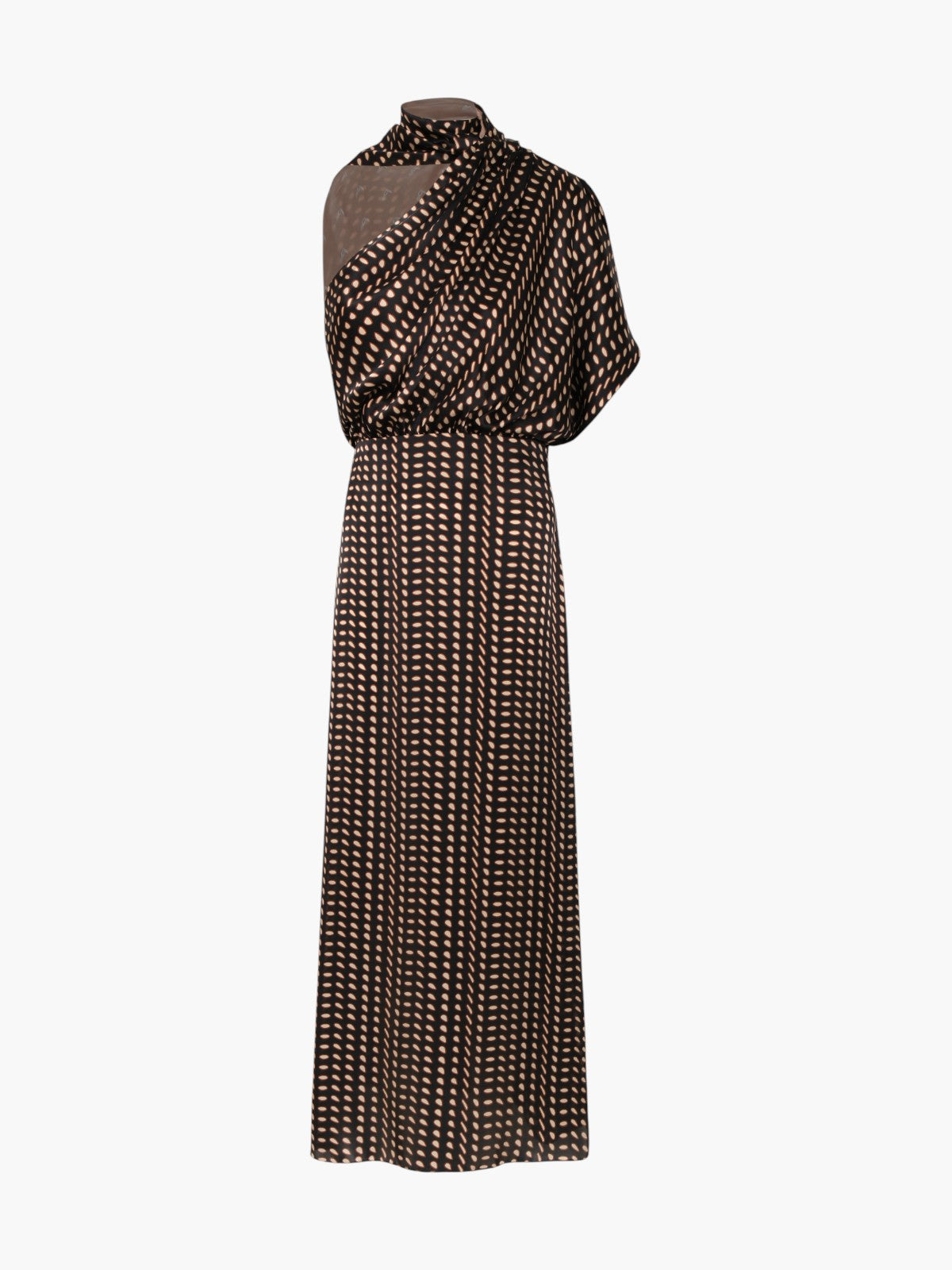 Gioconda Satin Silk Midi Dress | Black & Ivory Seeds Gioconda Satin Silk Midi Dress | Black & Ivory Seeds