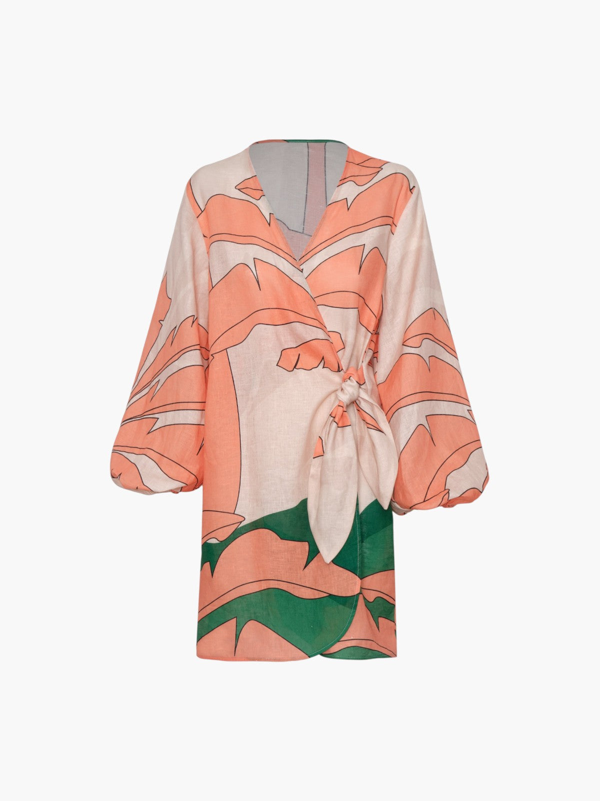 Hojarasca Linen Mini Tunic Dress | Peach Palms Hojarasca Linen Mini Tunic Dress | Peach Palms - Fashionkind