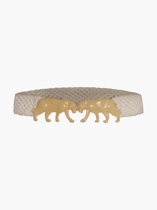 Jaguar Braided Belt | Ivory