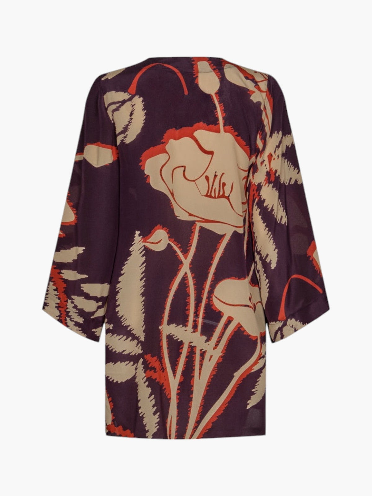 Joaquina Crepe Chine Mini Tunic | Purple Gladiolos Joaquina Crepe Chine Mini Tunic | Purple Gladiolos - Fashionkind