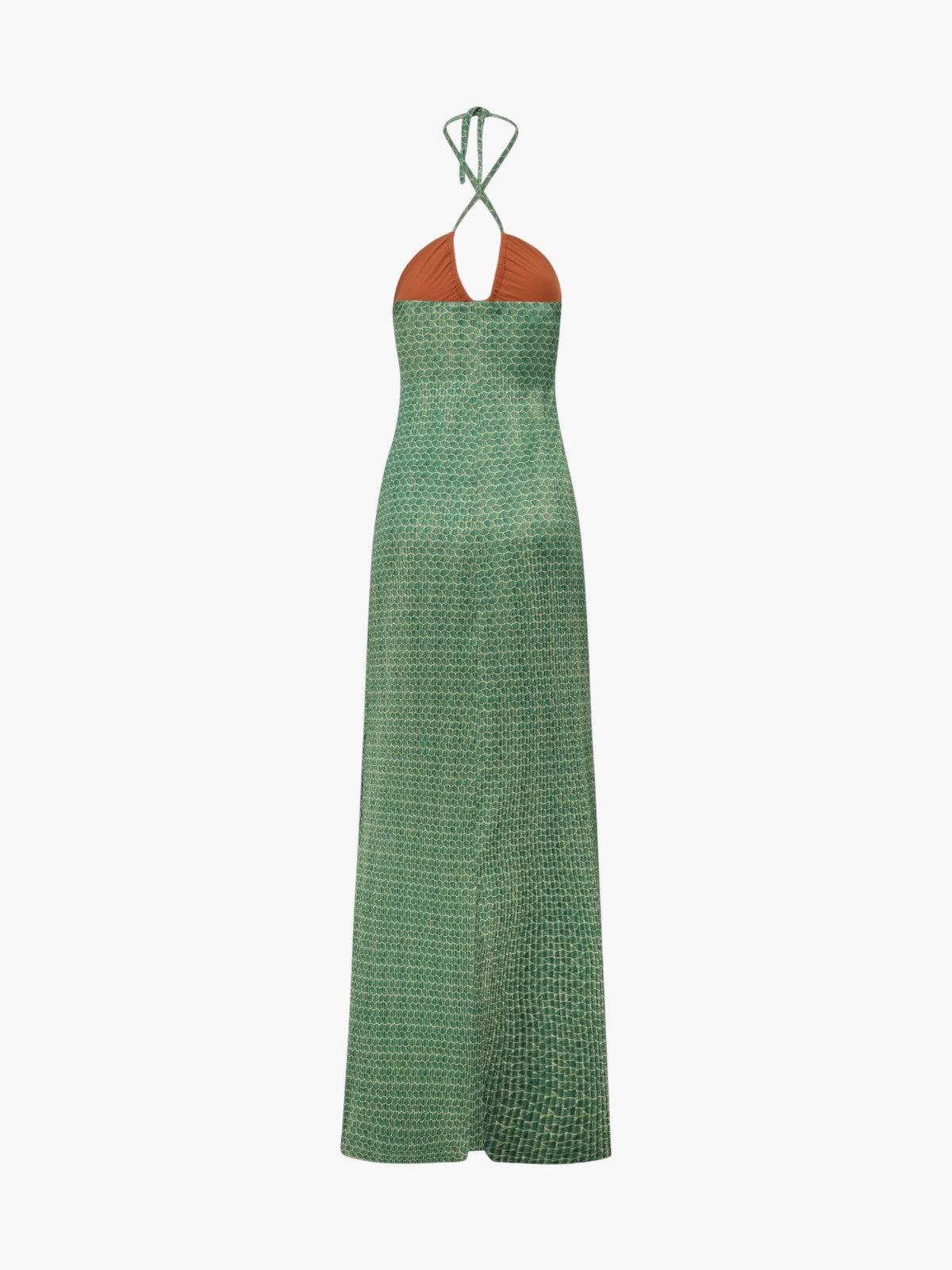 Juan de Dios | Josefina Shiny Jersey Maxi Dress | Emerald Mini Scales | Fashionkind Juan de Dios | Josefina Shiny Jersey Maxi Dress | Emerald Mini Scales | Fashionkind