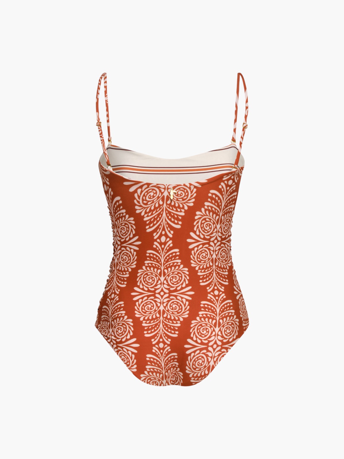 Las Balsas One Piece | Red Arabesque/Orange Stripes Las Balsas One Piece | Red Arabesque/Orange Stripes