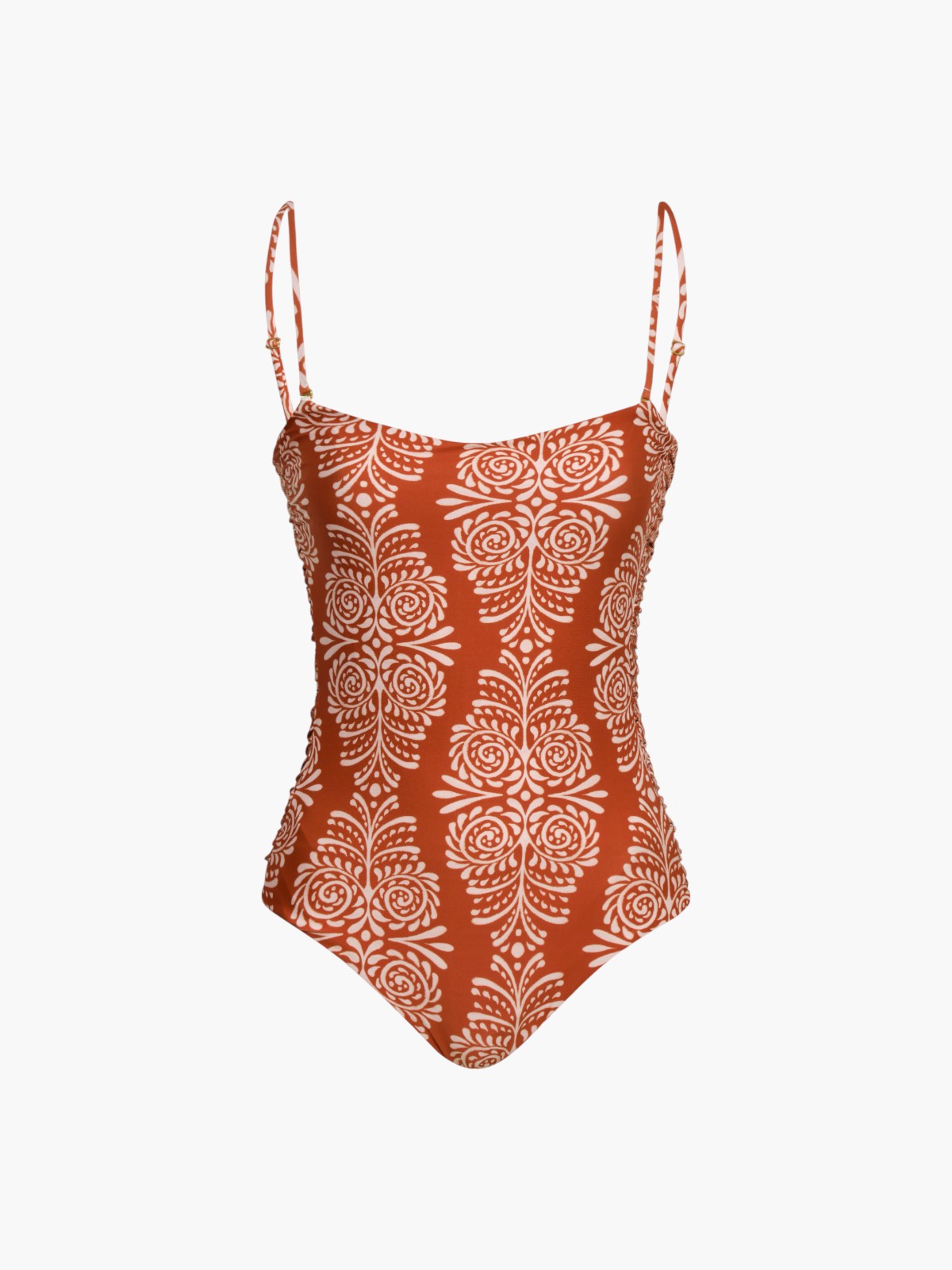 Las Balsas One Piece | Red Arabesque/Orange Stripes Las Balsas One Piece | Red Arabesque/Orange Stripes