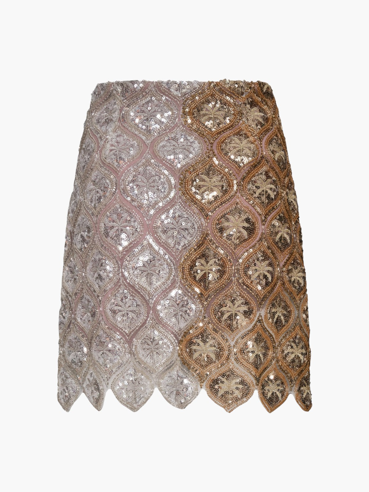 Las Ventas Palms Sequined Mini Skirt | Silver & Gold Las Ventas Palms Sequined Mini Skirt | Silver & Gold