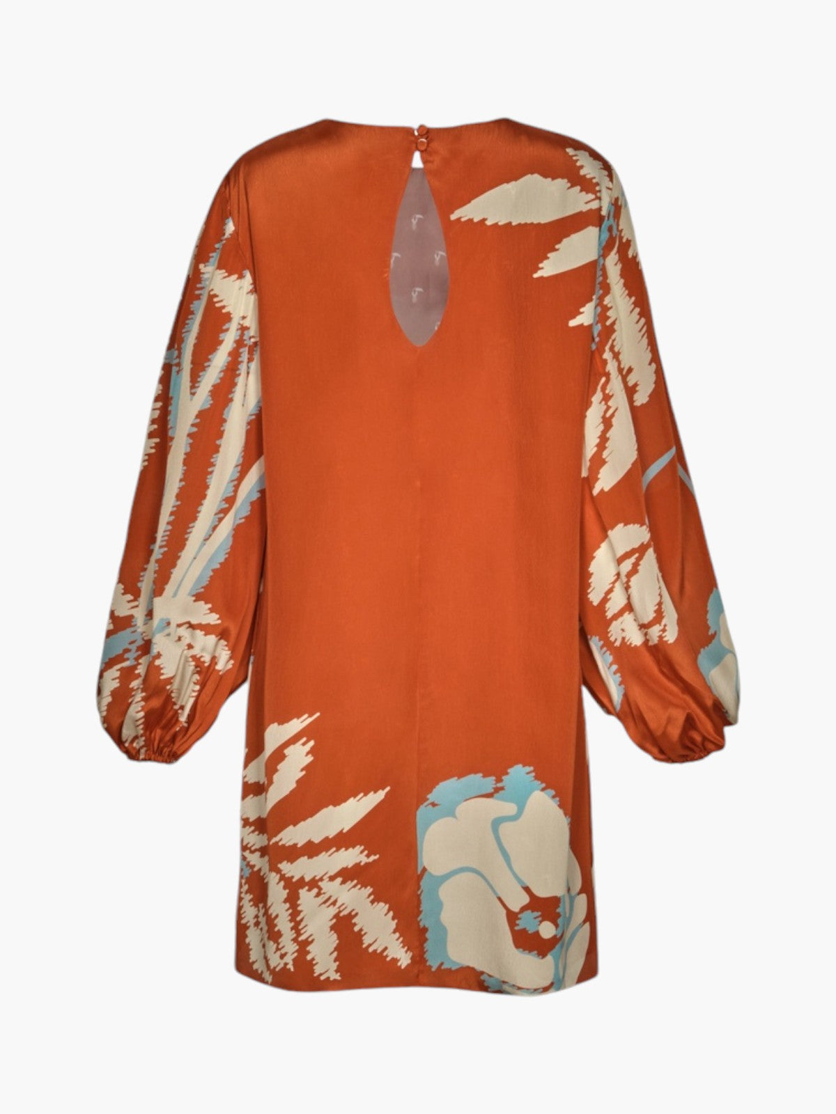 Lisboa Crepe Chine Mini Dress | Orange Gladiolos Lisboa Crepe Chine Mini Dress | Orange Gladiolos - Fashionkind