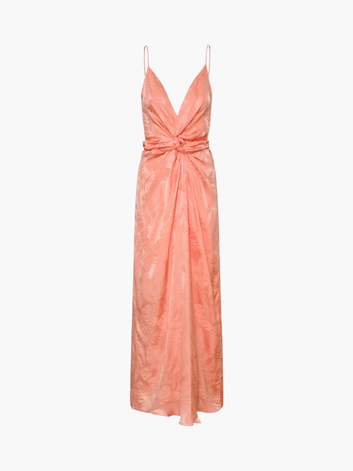 Macarena Silk Jacquard Midi Dress | Peach Macarena Silk Jacquard Midi Dress | Peach - Fashionkind