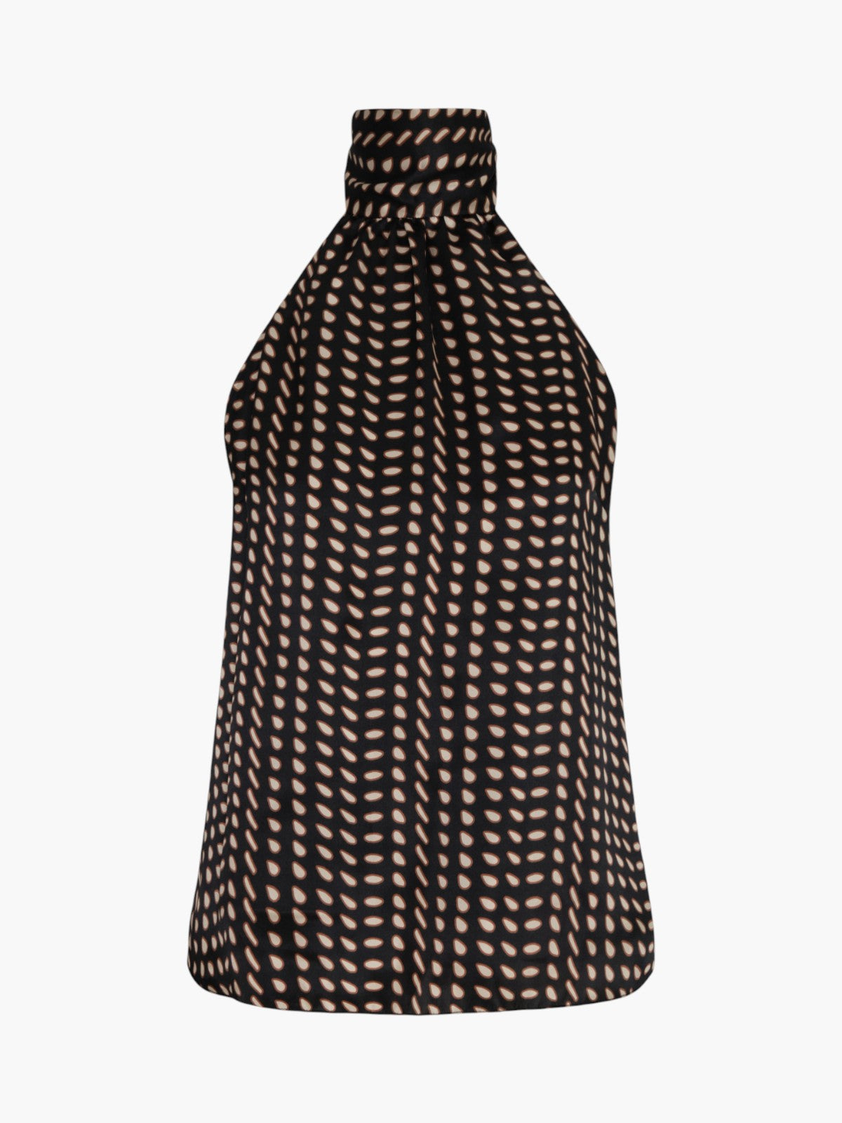 Magdalena Satin Silk Blouse | Black & Ivory Seeds