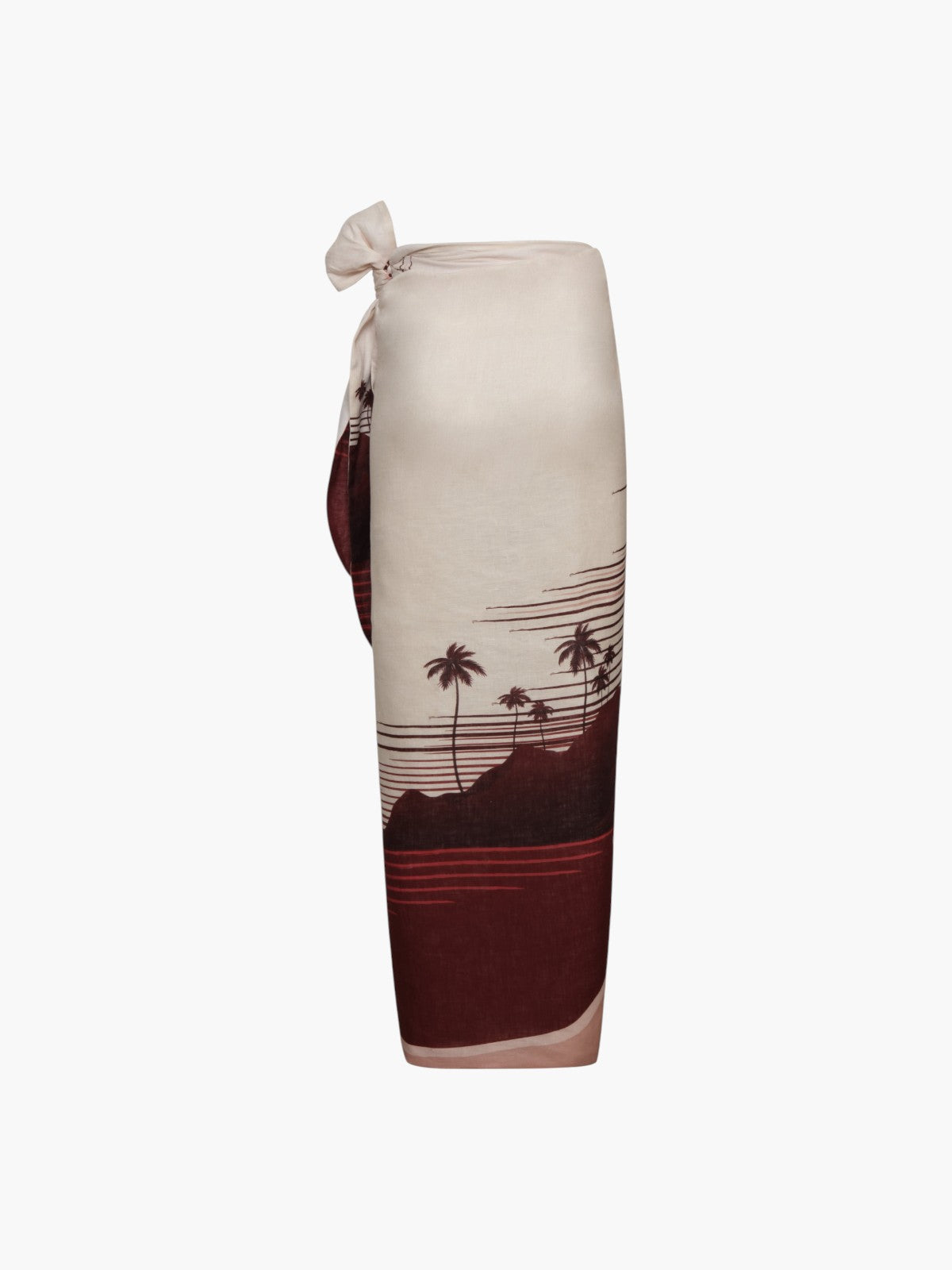 Mapara Linen Skirt | Red Tropical Landscape Mapara Linen Skirt | Red Tropical Landscape