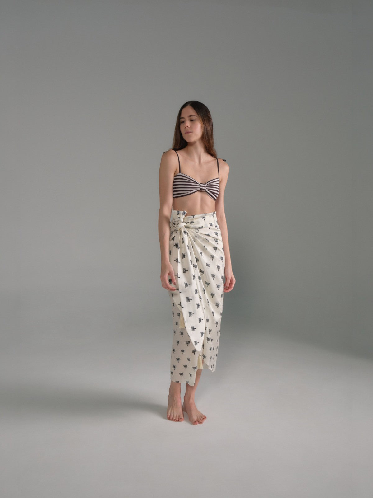 Mapara Martellato Silk Skirt | Ivory/Black Polka Palms Mapara Martellato Silk Skirt | Ivory/Black Polka Palms
