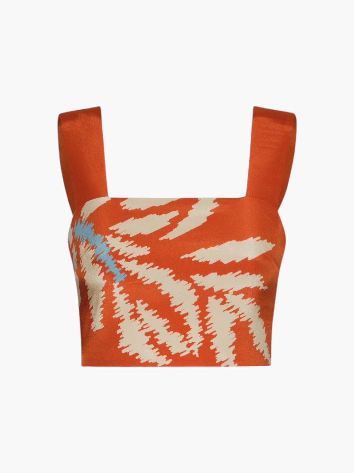 Marimba Crepe Chine Top | Orange Gladiolos Marimba Crepe Chine Top | Orange Gladiolos - Fashionkind