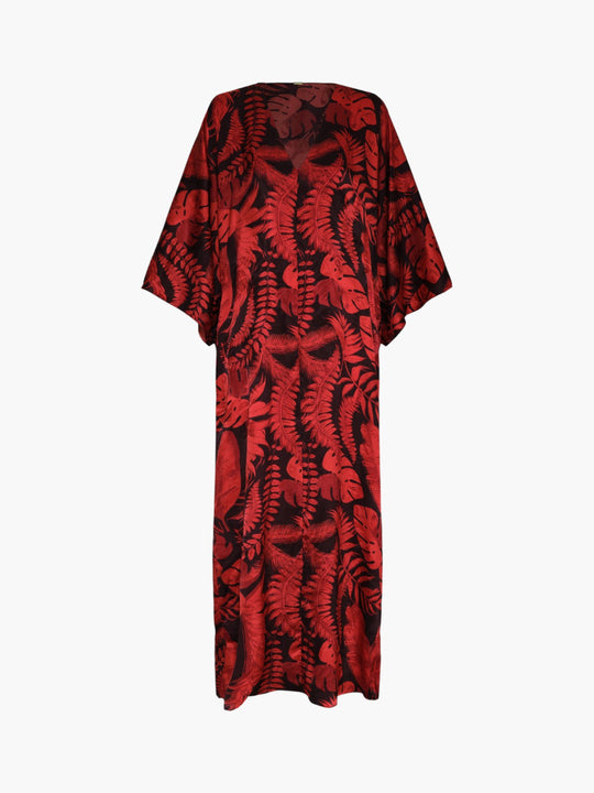 Mercedes Silk Jacquard Tunic | Cherry Rainforest