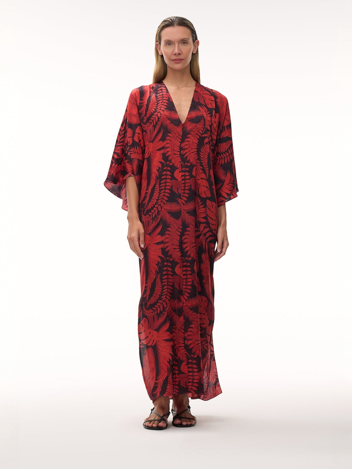 Mercedes Silk Jacquard Tunic | Cherry Rainforest Mercedes Silk Jacquard Tunic | Cherry Rainforest - Fashionkind