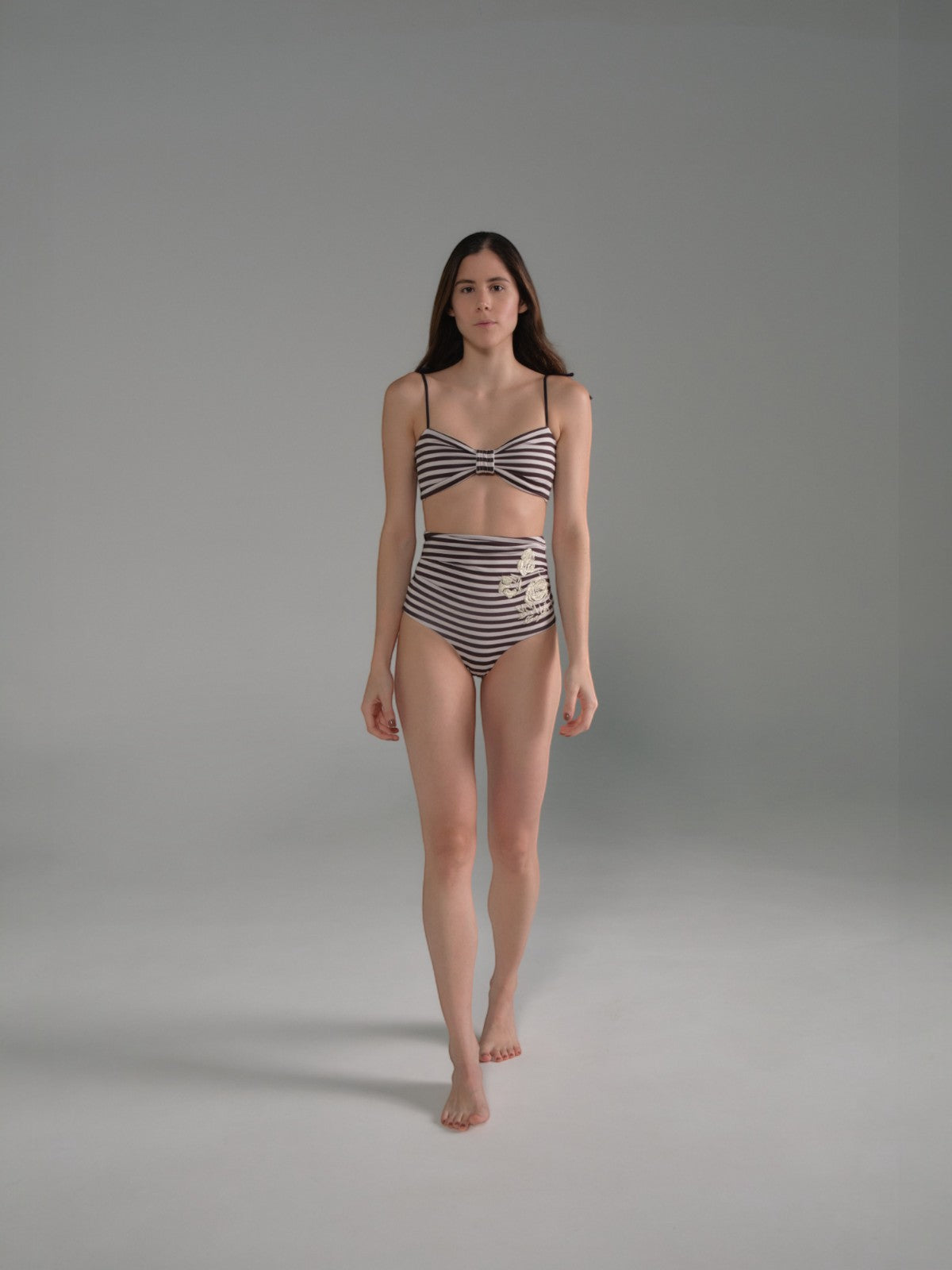 Morante Embroidered Bottom | Black & White Stripes Morante Embroidered Bottom | Black & White Stripes