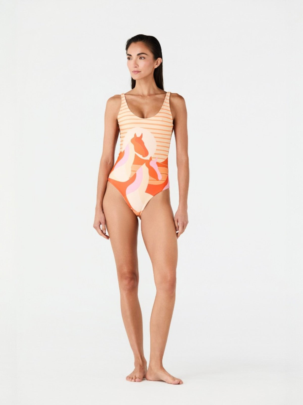 Olympic One Piece | Orange Horses Olympic One Piece | Orange Horses - Fashionkind