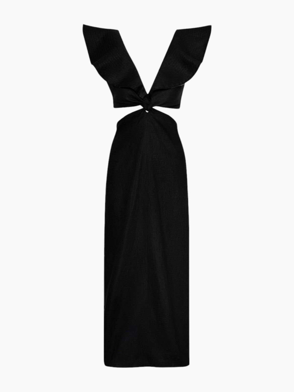 Juan de Dios | Quetzal Linen Midi Dress | Black