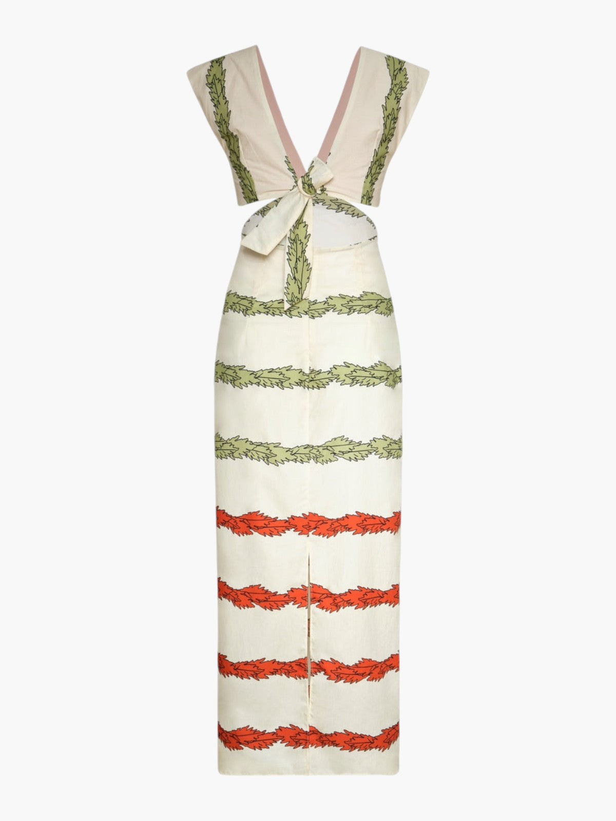 Quinto Sol Cotton Midi Dress | Ivory Striped Helechos Quinto Sol Cotton Midi Dress | Ivory Striped Helechos - Fashionkind