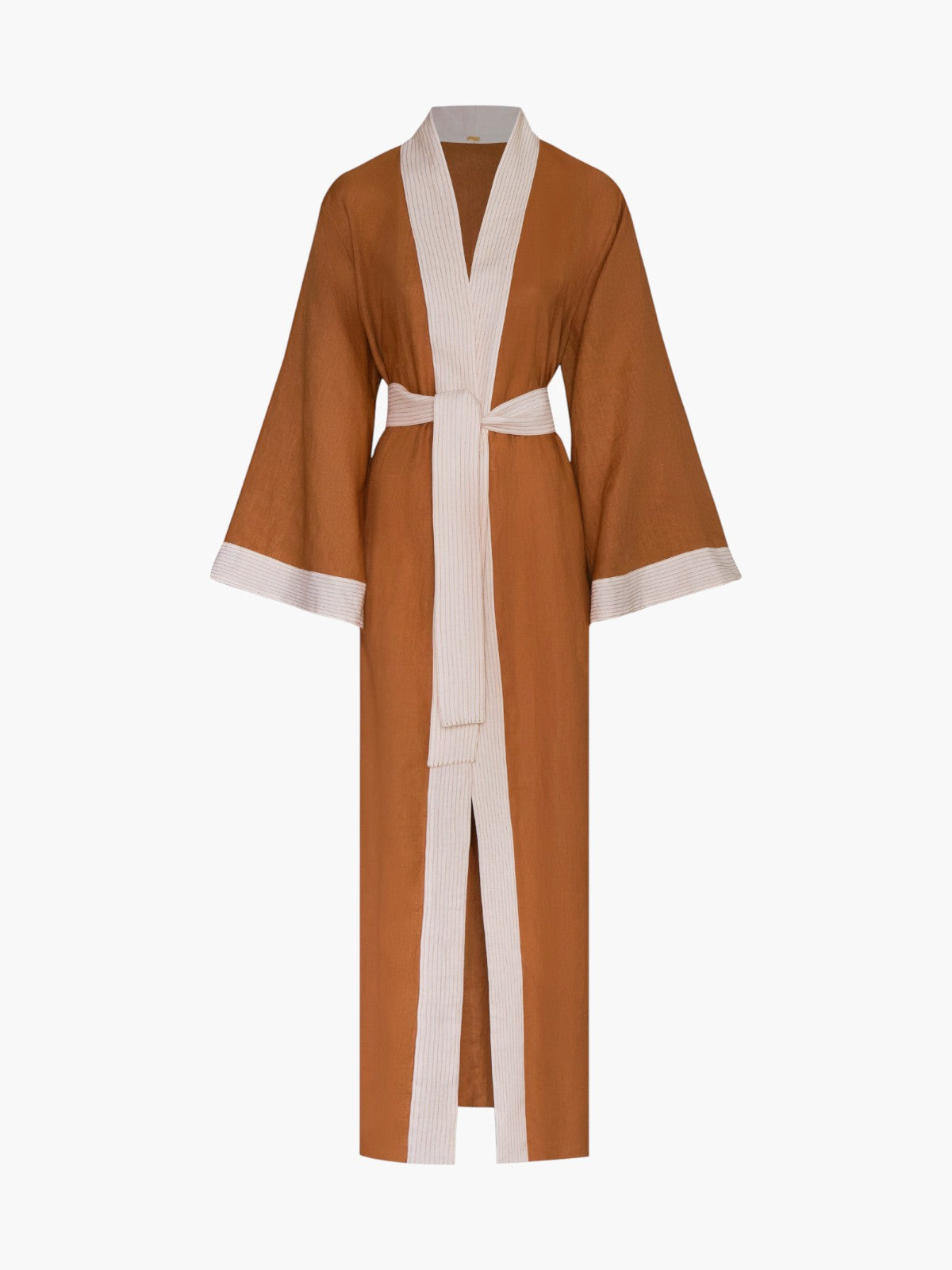 Rafaela Linen Kaftan | Brown & Ivory Rafaela Linen Kaftan | Brown & Ivory