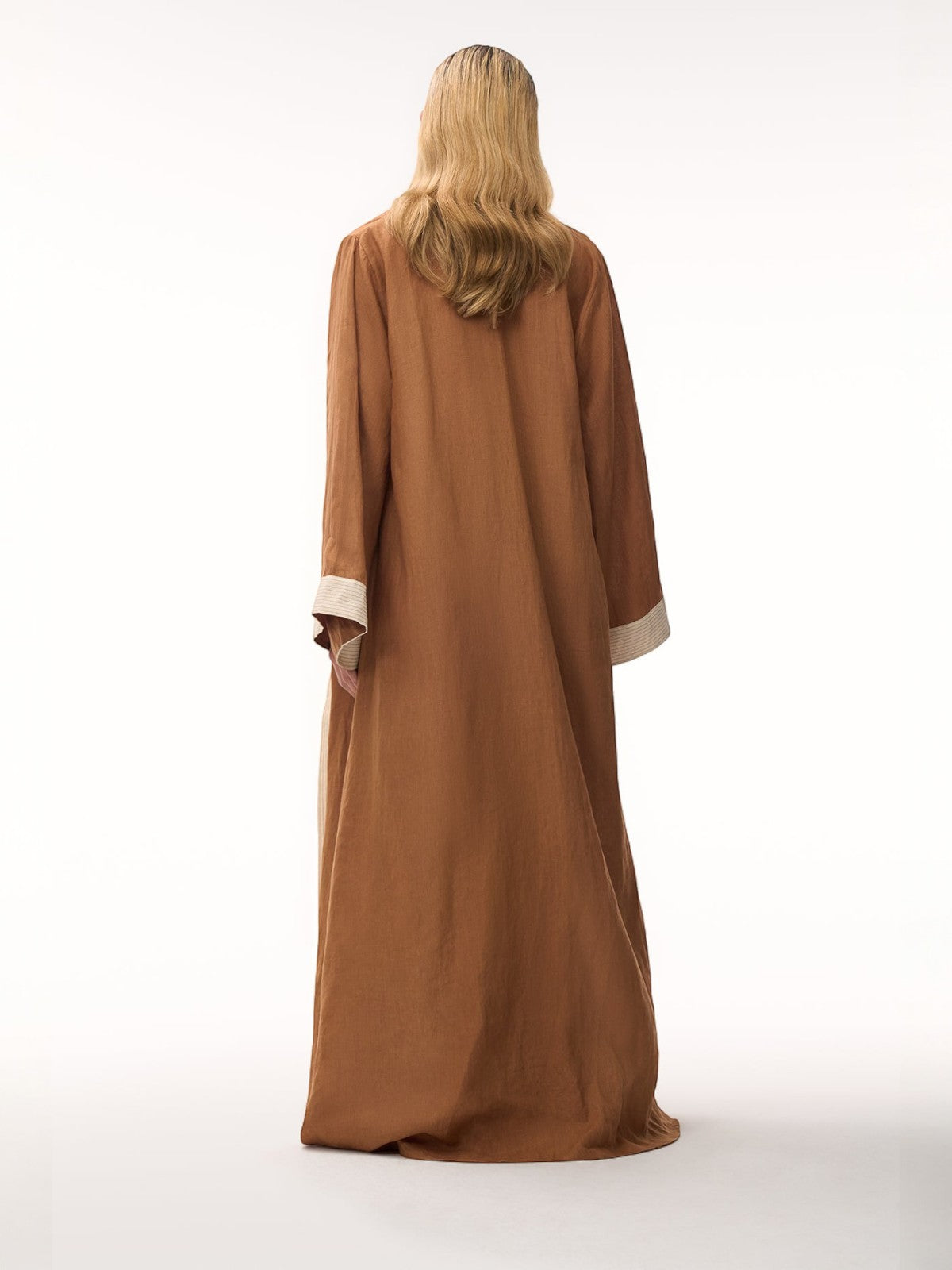 Rafaela Linen Kaftan | Brown & Ivory Rafaela Linen Kaftan | Brown & Ivory
