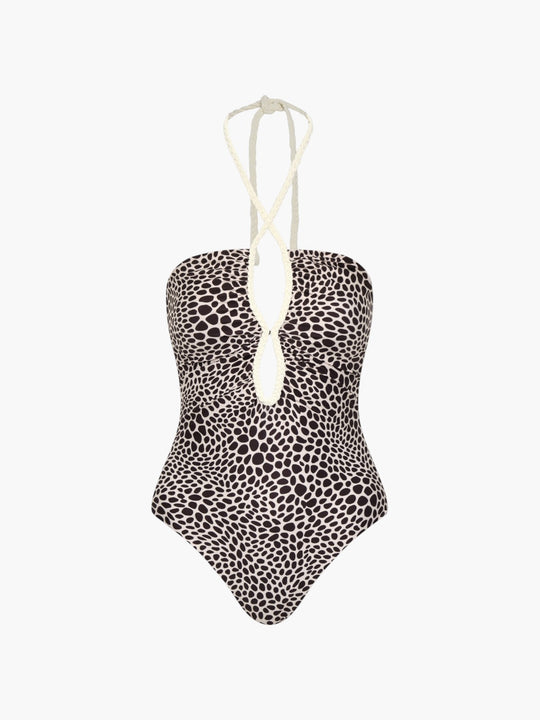 Saint Tropez One Piece | Ivory & Black Animal Print