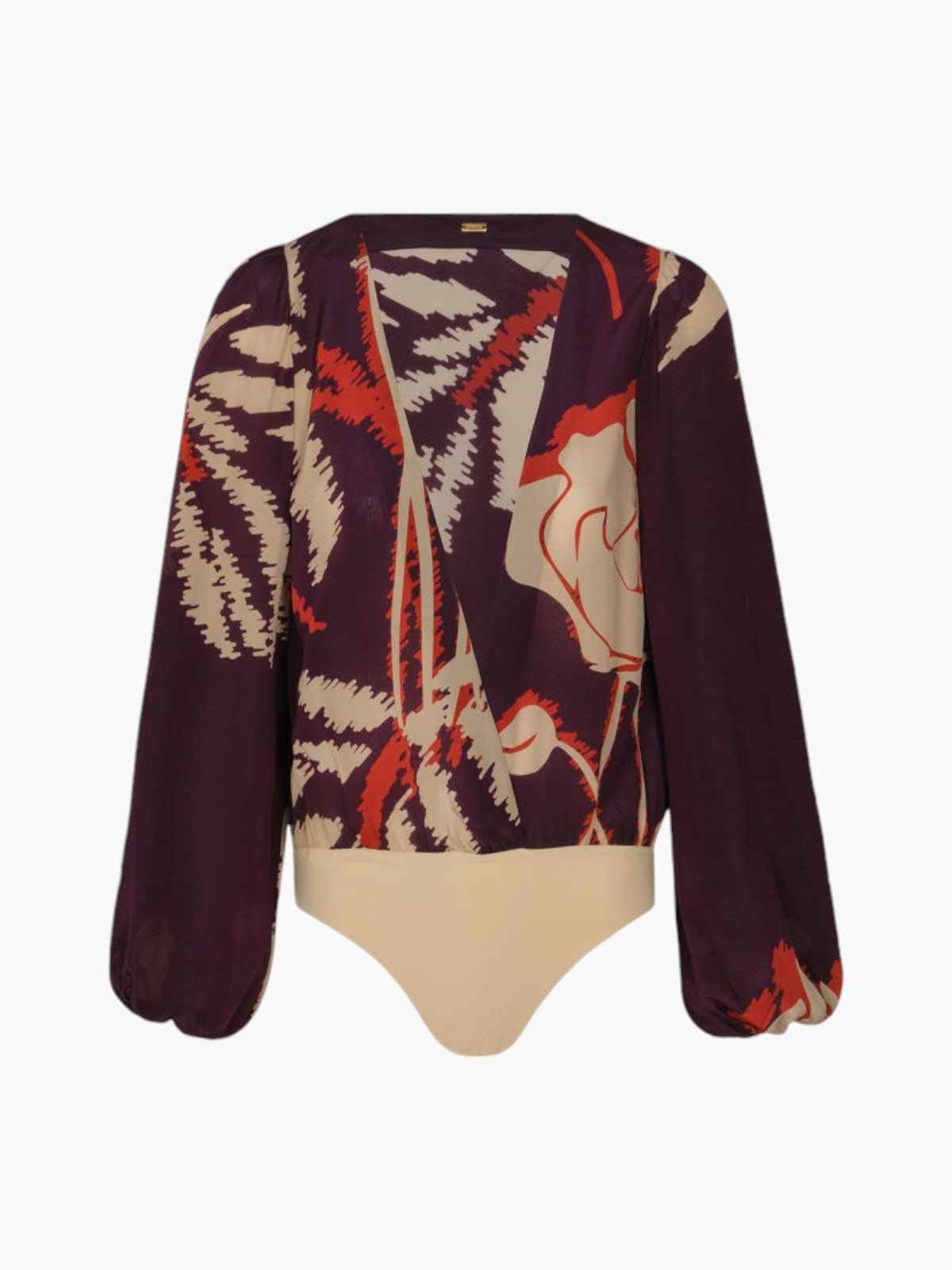 Sambale Crepe Chine Bodysuit | Purple Gladiolos Sambale Crepe Chine Bodysuit | Purple Gladiolos - Fashionkind