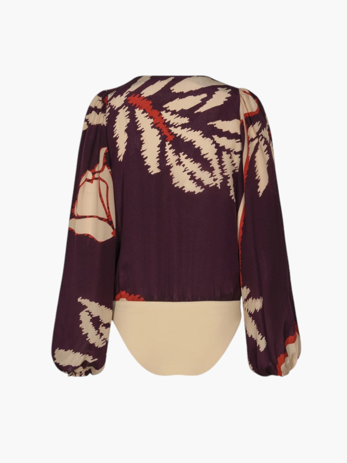Sambale Crepe Chine Bodysuit | Purple Gladiolos Sambale Crepe Chine Bodysuit | Purple Gladiolos - Fashionkind