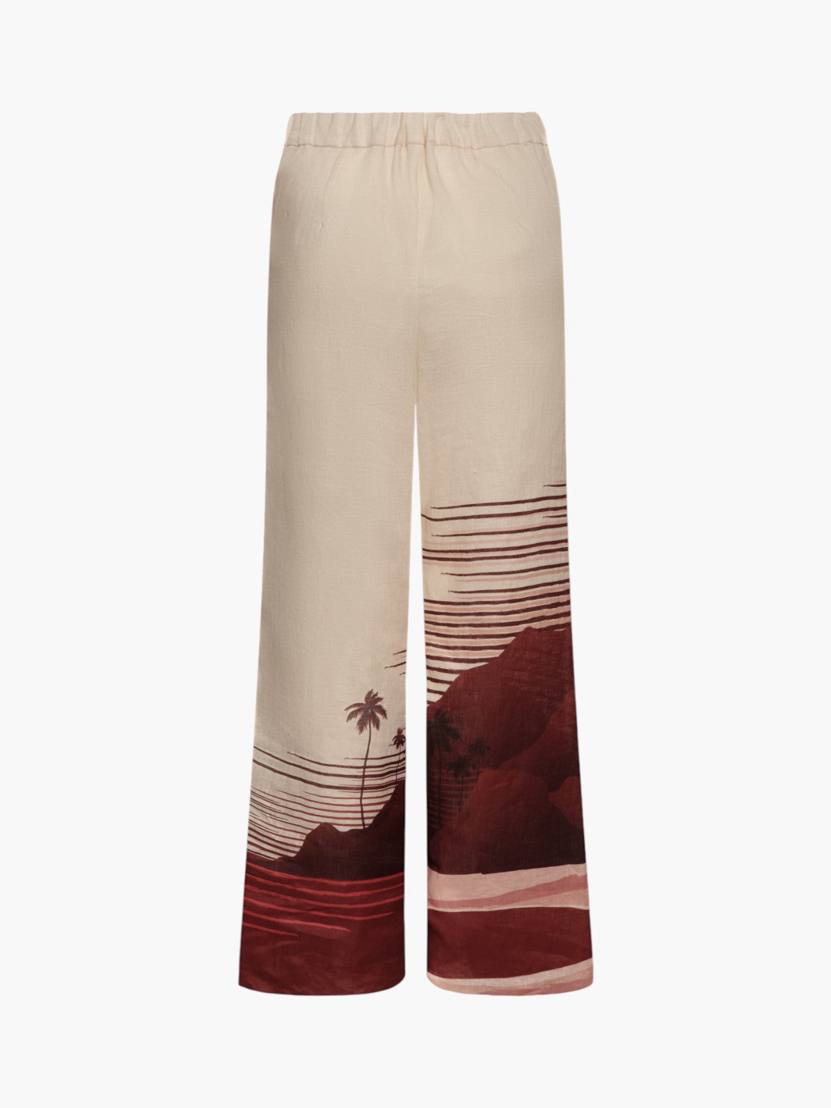 San Benito Linen Pants | Red Tropical Landscape San Benito Linen Pants | Red Tropical Landscape