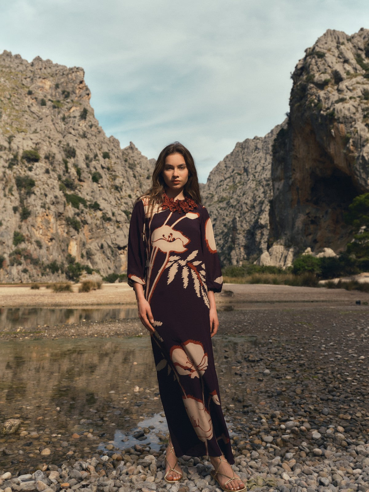 San Cipriano Crepe Chine Tunic | Purple Gladiolos San Cipriano Crepe Chine Tunic | Purple Gladiolos - Fashionkind
