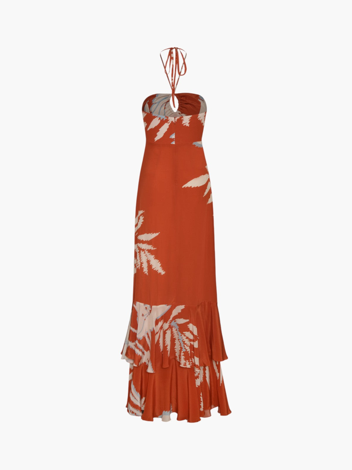 Sevillana Crepe Chine Dress | Orange Gladiolos Sevillana Crepe Chine Dress | Orange Gladiolos