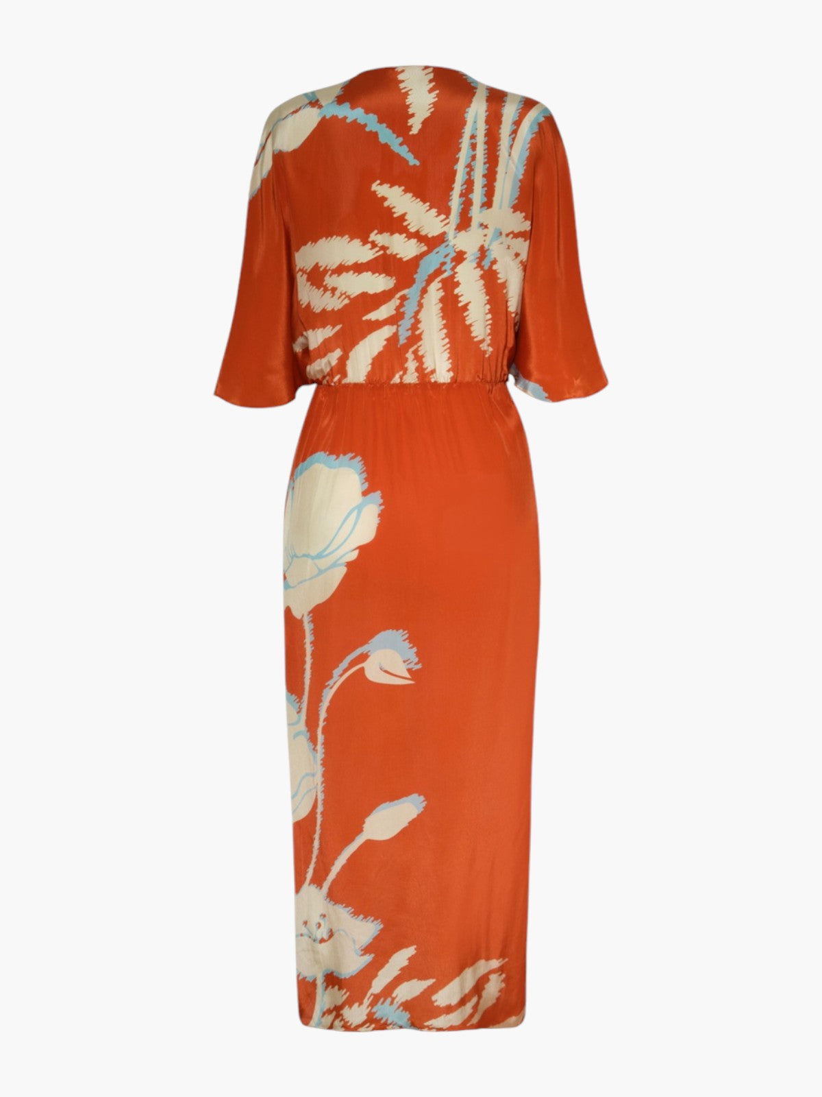Topacio Crepe Chine Tunic Dress | Orange Gladiolos Topacio Crepe Chine Tunic Dress | Orange Gladiolos - Fashionkind