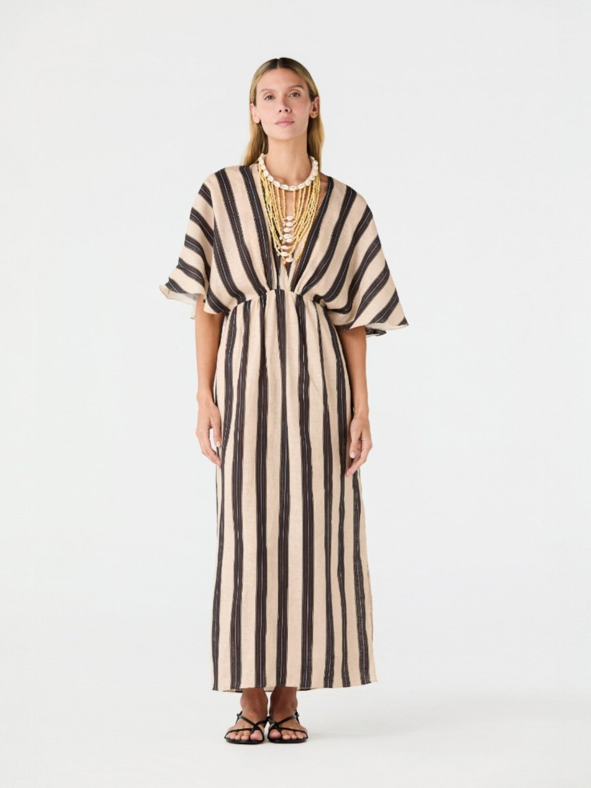 Topacio Linen Midi Tunic Dress | Navy Stripes Topacio Linen Midi Tunic Dress | Navy Stripes - Fashionkind